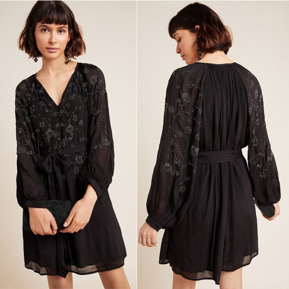 Anthropologie Lucinda Beaded Tunic Dress